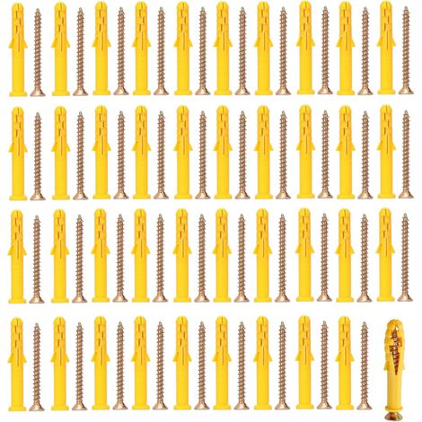 40 ensembles M8x60mm ancres de colonne d'expansion en plastique avec vis (1/5)