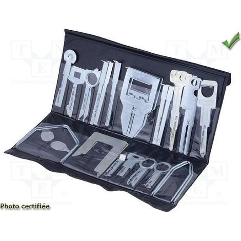 Kit de 17 cles extraction autoradio Clarion Kenwood JVC Panasonic Pioneer Sony compatible avec Audi Ford Fiat VW