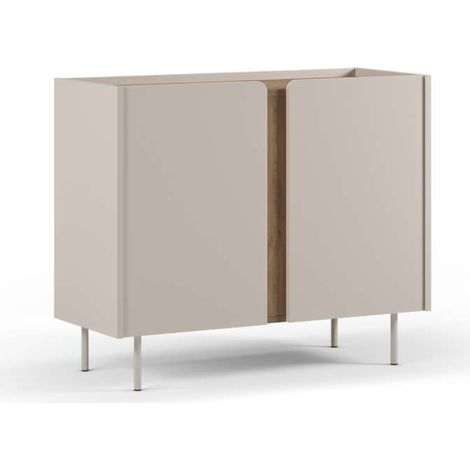 Mueble auxiliar 2 puertas abatibles md-Regina acabado crema/roble sepet, 82.5cm(alto) 100cm(ancho) 40.5cm(prof.) (1/5)