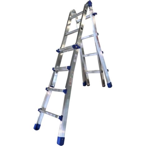 SCALA TELESCOPICA TRASFORMABILE IN ALLUMINIO MARCHETTI EQU34 7+7 FINO A 3,50 MT (1/10)