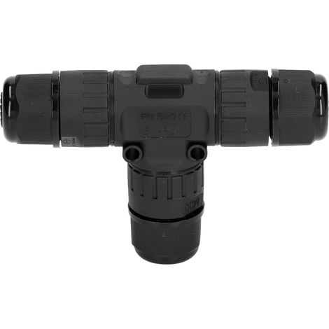 2 Stück T-förmige Abzweigdosenverbinder, IP68 wasserdicht, 450 V, 16 A, 9–12 mm², 3-Wege-Kabelverbinder (1/5)