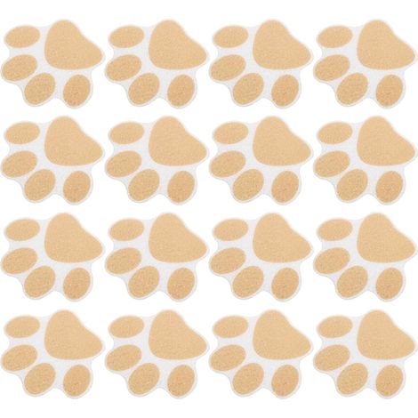 rutschfeste Badezimmeraufkleber Pfotenabdruck Design Khaki