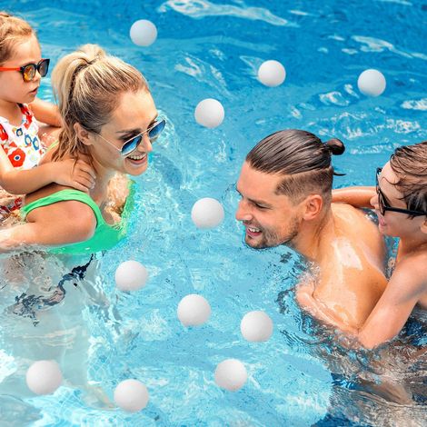 Boules de Mousse Flottantes pour Piscine Filtre à Débris Réutilisables Lavables 3 Inches Absorbent l'Huile (1/5)