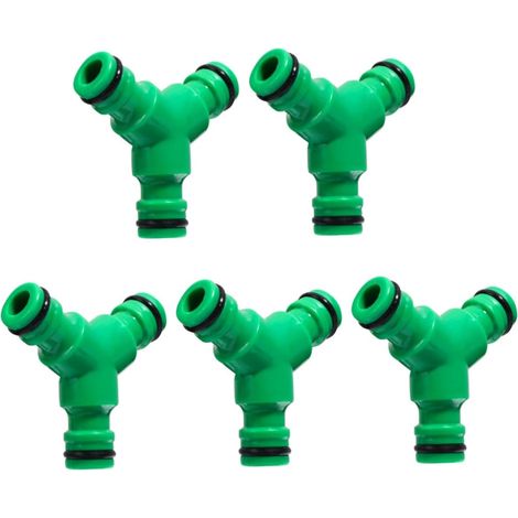Juego de 5 conectores para mangueras de riego por goteo, kit de conexión rápida para mangueras de jardín de 1/2 a 3/4 de pulgada. (1/5)