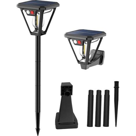 Spots solaires muraux avec détecteur de mouvement, lampes extérieures de jardin pour éclairage extérieur automatique, fixation murale, résistantes pour terrasse et allée (1/5)