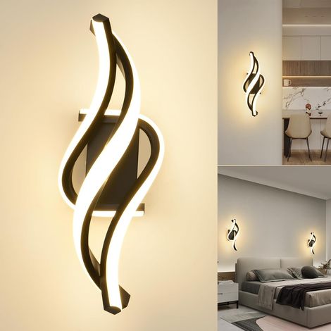 LED Applique Murale intérieur,22W 6000K Lumière blanc froid 1800LM Lampe Murale,Moderne Luminaire Murale,Éclairage Murals Design Incurvée,Appliques Murales pour Chambre,Maison Couloir,Salon,Escalier (1/5)
