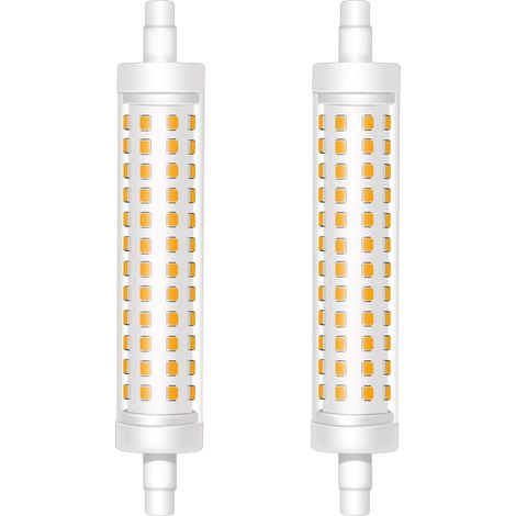 Ampoule LED R7s 118 mm, blanc chaud 3000 K, 12 W, équivalent LED R7s 120 W halogène J118, diffusion à 360°, 1500 lm, 220-240 V CA, non dimmable, lot de 2 (1/5)