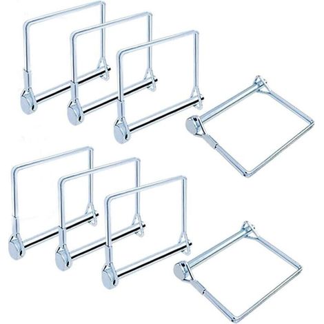 8pcs Goupille de Verrouillage, Axe de Verrouillage de Broche de Coupleur de Sécurité en Acier Inoxydable, Galvanisé Carrée Boucle de Fil Goupille pour Remorques, Pelouse, Jardin