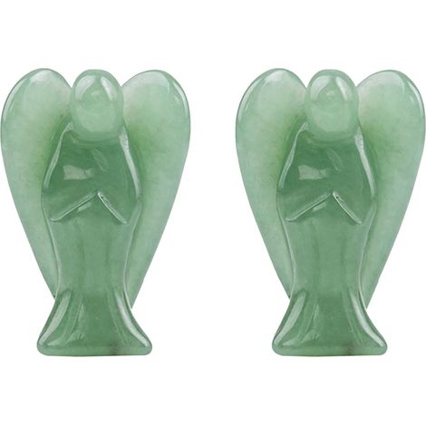 2 Figurine, Pierre Naturelle, Quartz, Aventurine, Améthyste, Décoration Bureau, Cadeau