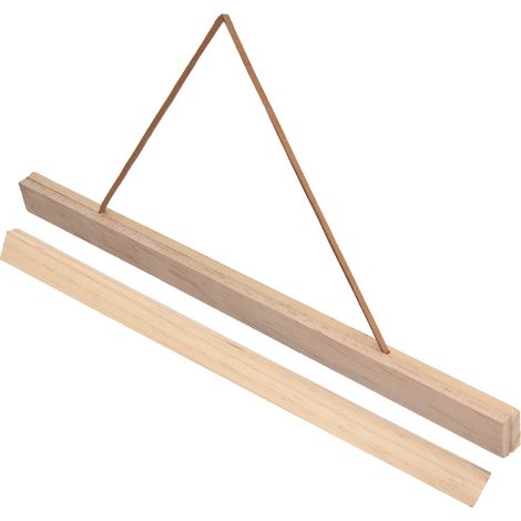 Lot de 2 Cadre Suspendu Aimanté en Bois pour Affiches, Photos, Toiles, Tableaux - Fixation Murale DIY, Pinceau Magnetique 21x2,1 cm (1/5)