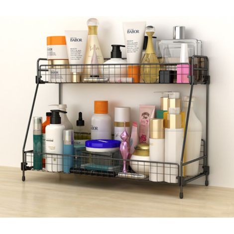 2 Tier Large Iron Wire Countertop Storage Shelf for Bathroom (1/5)