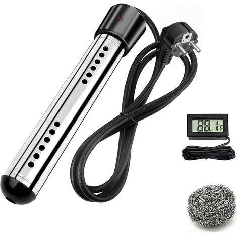 Tauchheizer - 230 V - 2500 W - Con Termostato Ajustable Y Protección Contra Sobrecalentamiento - Acero Inoxidable - Para Agua (1/5)