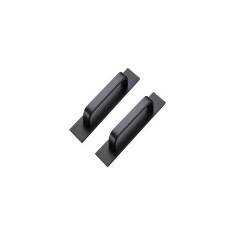 Lot de 2 poignées autocollantes en aluminium, pour armoire chambre à coucher salle de bain cuisine, poignées en alliage d'aluminium, 200 mm, noir Crezuo (1/4)