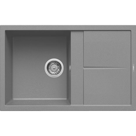 Lavello Elleci Incasso 1 vasca 79x50 Unico 300 Metaltek Grigio Titanium LMU30073
