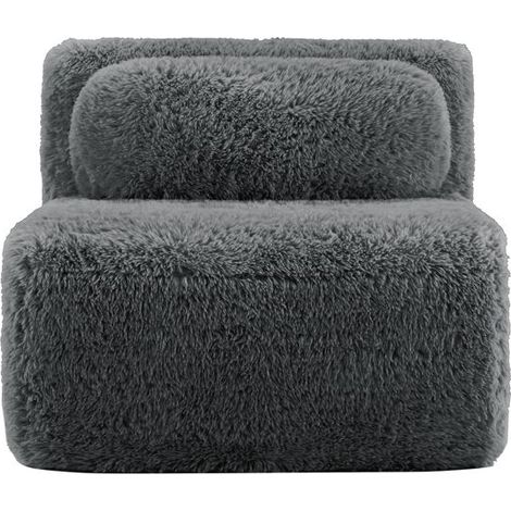 Canapé - SOGEU - W3325P387472 - Tissu bouclette gris - 87 x 104 x 73 cm - Confort moelleux (1/5)