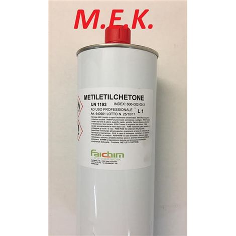 1 Litro Metiletilchetone M.E.K. Mek Mec Solvente Pulizia E Riparazione Battelli Pneumatici (1/2)