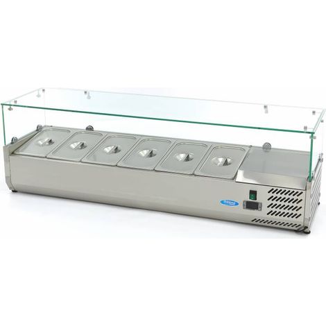 Saladette sur plan de travail - 140cm - 6 bacs GN 1/3 - Maxima