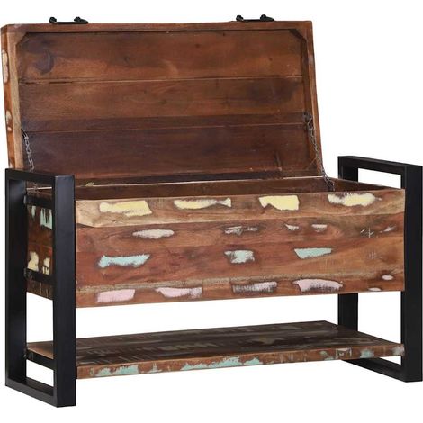 Boîte de rangement Multicolore Bois massif de récupération (1/5)