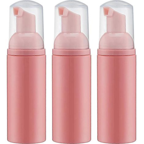 Flacon pompe à mousse (rose), distributeur de mousse vide format voyage pour savon, shampoing, nettoyant pour cils (60 ml, lot de 3) (1/5)