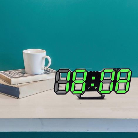Réveil numérique Black Technology, horloge LED 3D automatique sensible à la lumière, cadre blanc, compatible avec les éclairages LED de chambre. (1/5)
