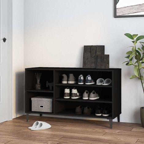 vidaXL Zapatero madera contrachapada negro 102x36x60 cm (1/5)