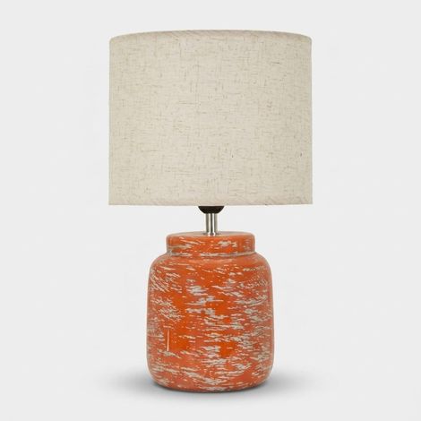 Lámpara de mesa contemporánea de cerámica Hut Glow - Naranja (1/4)
