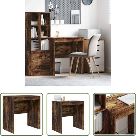 Bureau compact - Bureau Chêne fumé 70 x 50 x 76 cm (1/5)