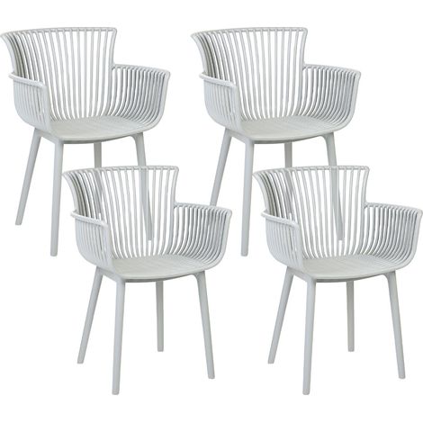 Gartenstuhl 4er Set PESARO Hellgrau