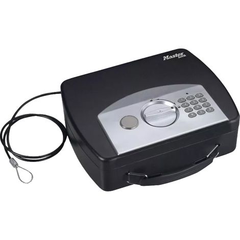 MASTER LOCK Tragbarer Tresor - Zahlenschloss - mit Kabel - P008EML - Ideal für Elektrogeräten, Ausweispapieren, Bargeld und mehr