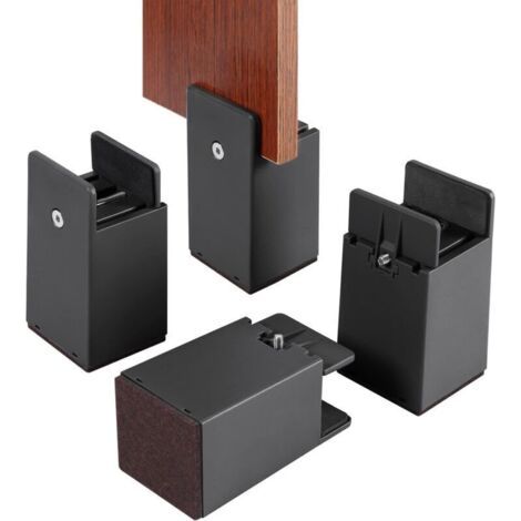 Rehausseurs de lit et de Meubles réglables avec Pince à vis, 4Pcs rehausseurs de lit réglables de 10 cm, Heavy Duty Tables de canapé Rehausseurs de Chaise (1/4)