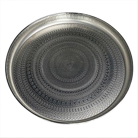 Plateau rond argenté de 33 cm (13 pouces) - Plateau de service, Plateau à bijoux (1/5)