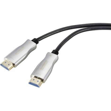 Câble de raccordement SpeaKa Professional HDMI Fiche mâle HDMI-A, Fiche mâle HDMI-A 30.00 m noir SP-9019352 4K UHD, bli (1/5)