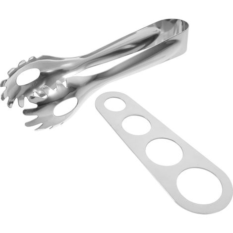 Ensemble service pâtes inox : pinces spaghetti avec mesure intégrée, cuillère ergonomique pro et maison (1/5)