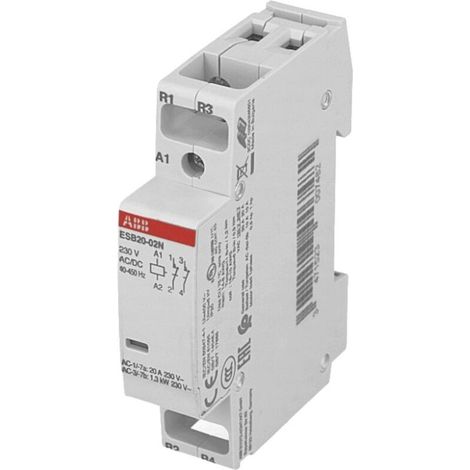 Contacteur série ESB, 2 pôles, 2 NF, 20 A, 230 V c.a., 4,6 kW ( Prix pour 1 ) (1/2)