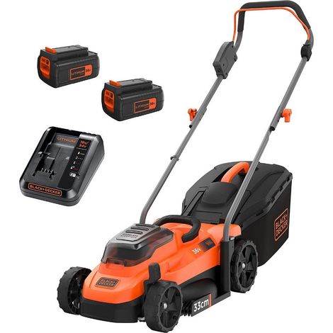 18V Akku-Rasenmäher, 33 cm - BLACK+DECKER - mit 2 18V 2,0Ah Akkus - Ladegerät - BCMW3318L2-QW (1/5)