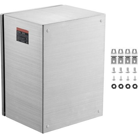 Mophorn Scatola elettrica in acciaio, 16"x 12"x 10", custodia per apparecchiature elettriche da esterno montata a parete con serratura, cerniere e piastra di montaggio, impermeabile IP66 (1/5)