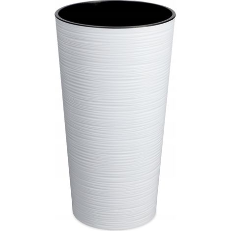 KADAX Bio-Blumentopf, mit Einlage, Pflanzkübel, 19 cm, Weiß