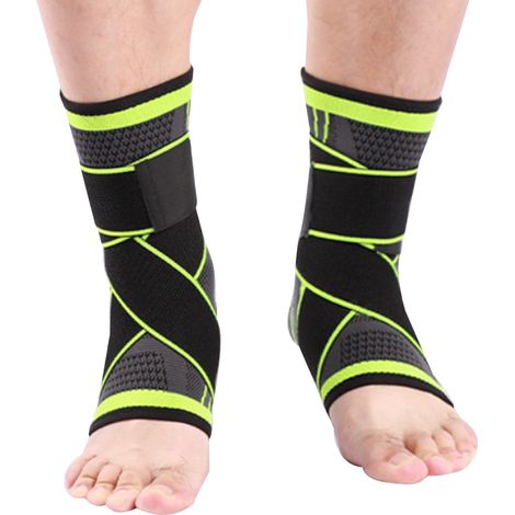 Attelle de soutien de cheville, manchon de compression de cheville avec bandage ajustable, stabilisateur élastique pour cheville (1/5)