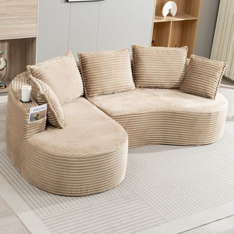 Divano ad arco con portabicchieri e tasche 250 cm OKMYHOME (1/5)