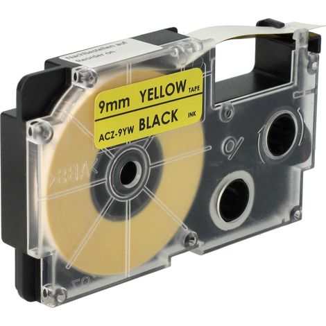 vhbw Label Tape compatible with Casio KL-C500, KL-P1000, KL-HD1, KL-G2 Label Printer 8m x 9 mm, Black on Yellow (1/4)