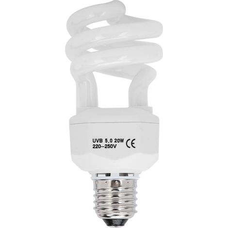 Lampe à économie d'énergie pour Reptile UVB, tortue, lézard, supplément de Calcium, plante, lumière ultraviolette 5.0 20W (1/5)