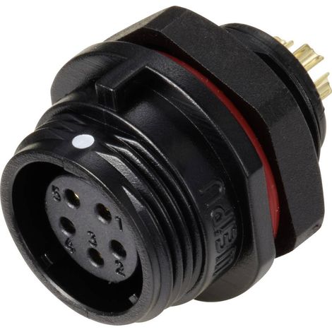 Connecteur pour montage en facade embase femelle 5 pôles 5 A 180 V/AC IP68 Weipu SP1312 / S 5 (1/4)