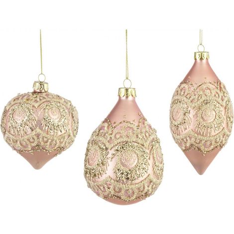 PENDAGLIO VETRO MURANO ROSA ASS 3 FORME PREZZO CADUNO INDICARE PREFERENZA
