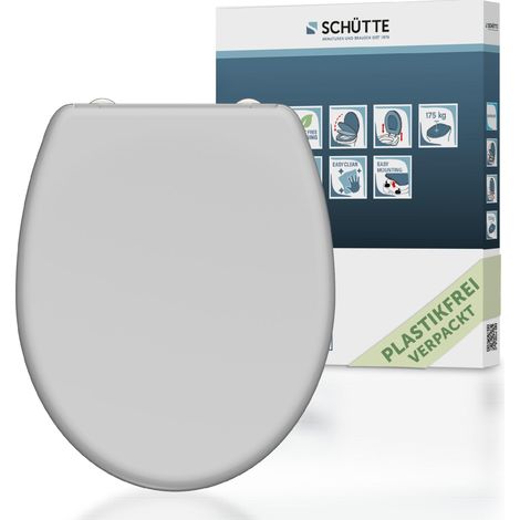 SCH�TTE WC-Sitz aus Duroplast mit Absenkautomatik und Schnellverschluss Toilettendeckel Uni Klodeckel Einfarbig 82302