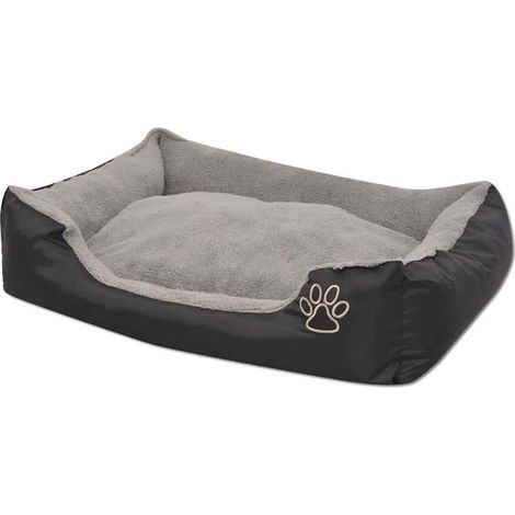 Lit pour chiens Lit pour animal avec coussin rembourré Taille L Noir CFW37101 (1/5)