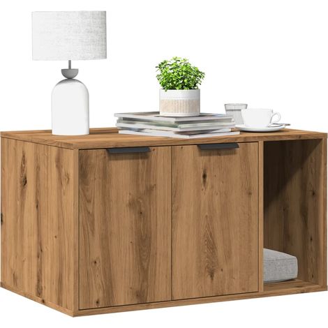Vidaxl – Bac à litière pour chat en bois d'ingénierie 80x50x45 cm – Design discret – Facile à nettoyer – Multifonctionnel comme meuble