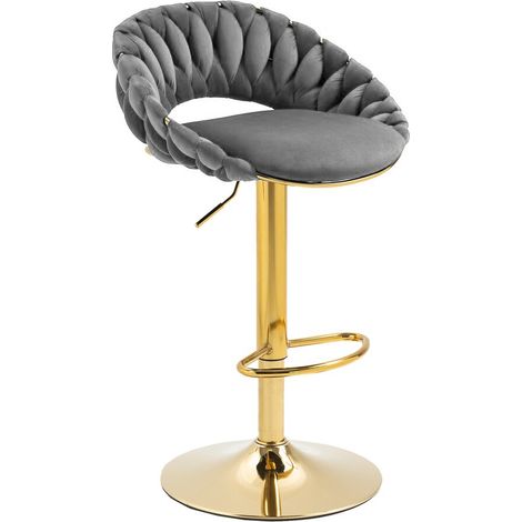 Sgabello regolabile, sedia da bar, loft elegante grigio FARVISO (1/5)
