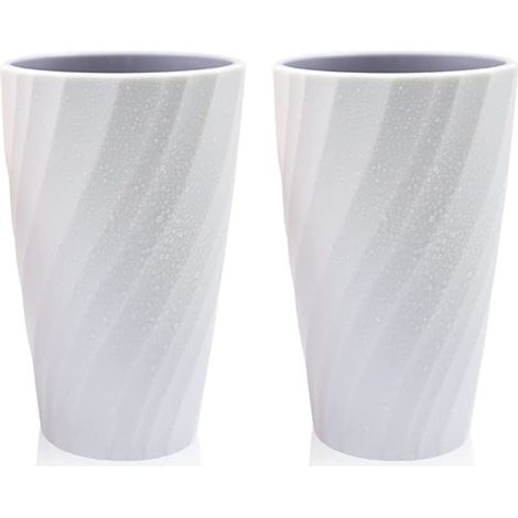 Lot de 2 gobelets de brosse à dents de salle de bain doux et incassables (blanc) (1/5)