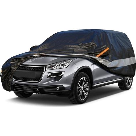 Autoabdeckung 10 Schichten Wasserdicht Atmungsaktiv für Peugeot 4008 (2012-2017) Schwarz (1/5)