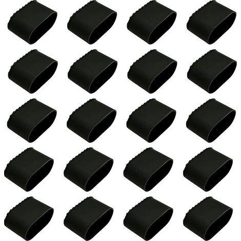 Caches de pieds de chaise, lot de 20 embouts de protection, protège-sols, capuchons en plastique, housses pour pieds de meuble (15 x 25 mm) (1/5)